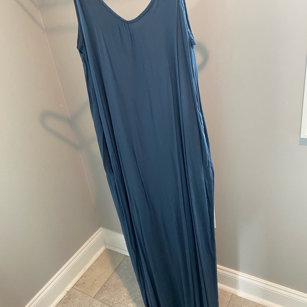 Love stitch washed denim blush maxi